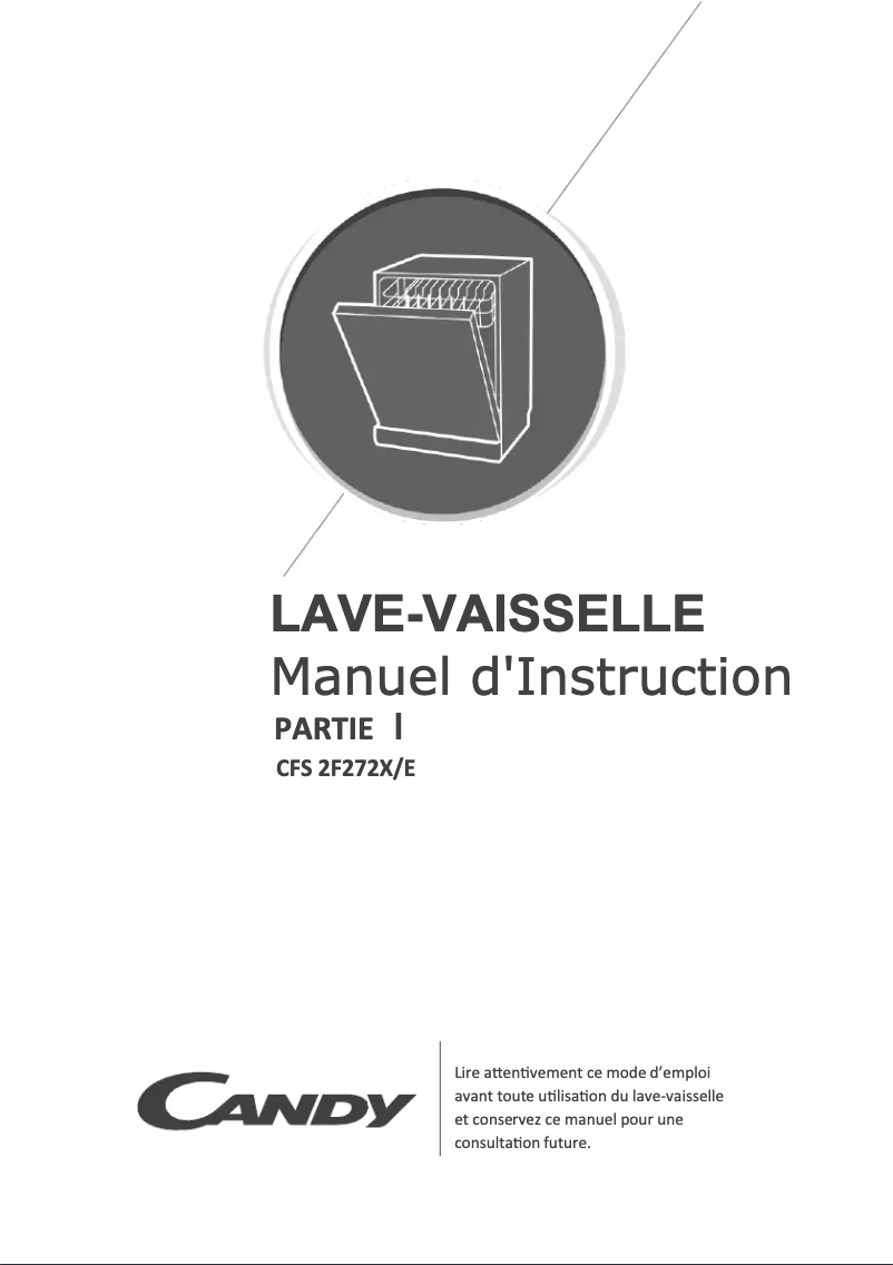 Page n°1 - Manuel utilisateur Candy CFS 2F272X/E
