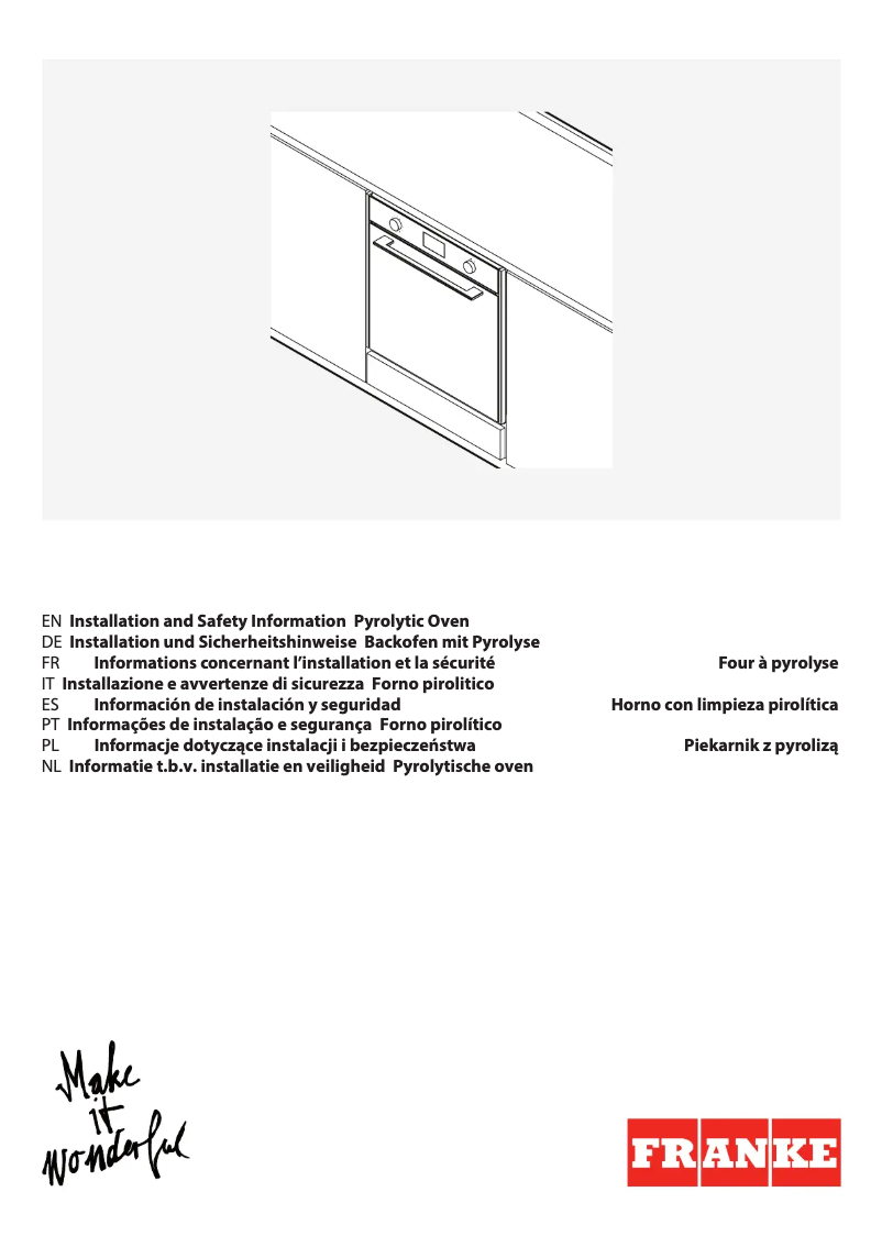 Page n°1 - Instructions / montage Franke FMY 98 P BK