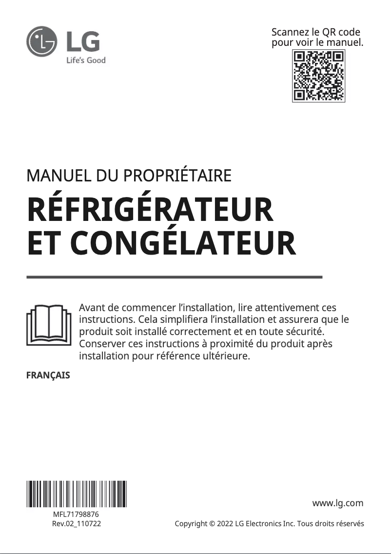 Image de la première page du manuel de l'appareil GSLV50DSXF
