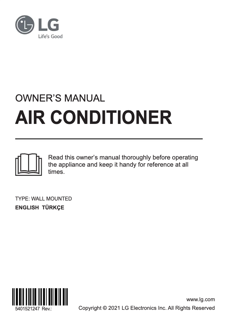 Page 1 de la notice Manuel utilisateur LG AC12BH