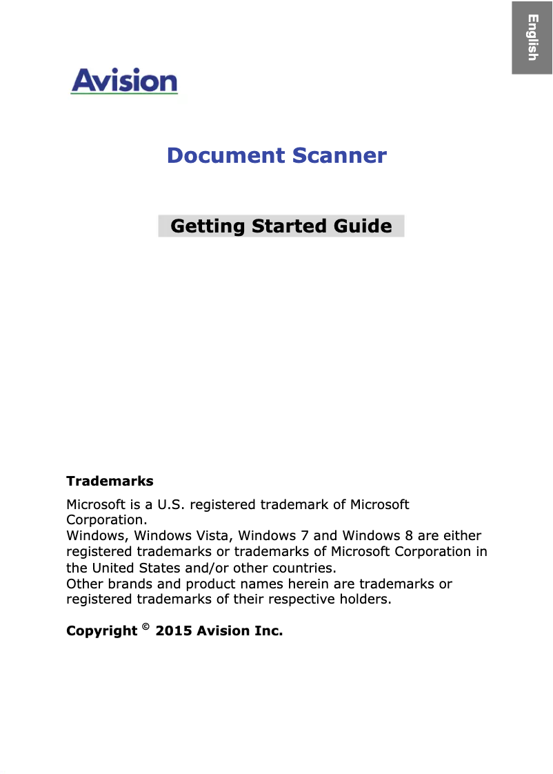 Page 1 de la notice Manuel utilisateur Avision AV1880