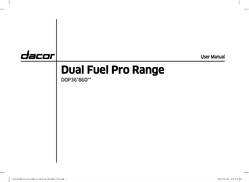 Page n°1 - Manuel utilisateur Dacor DOP36T86DLS