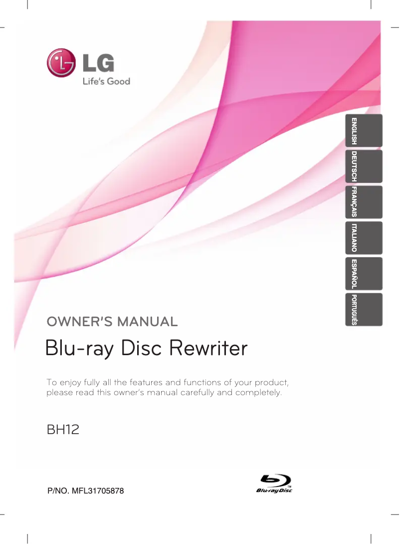 Page 1 de la notice Manuel utilisateur LG BH12LS38