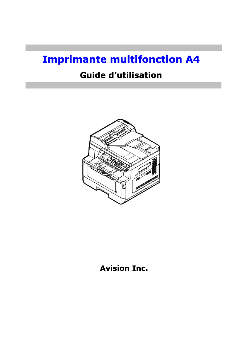 Page n°1 - Manuel utilisateur Avision AM40