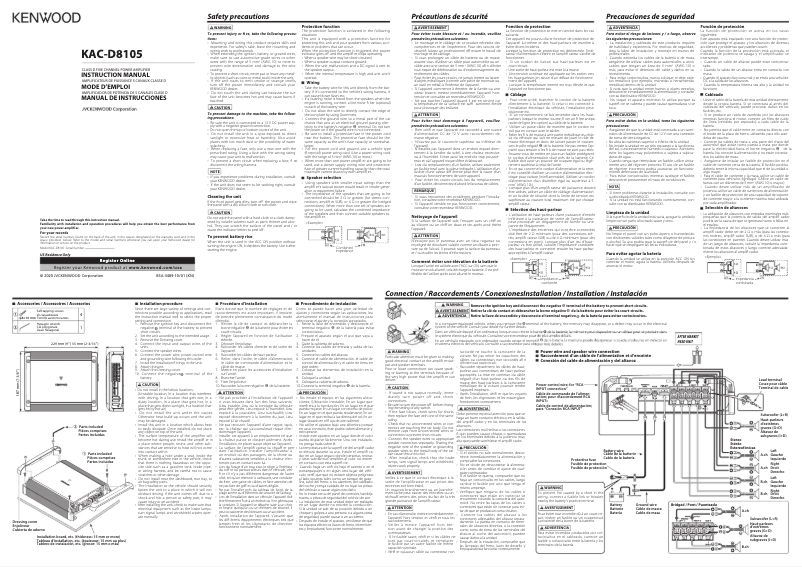 Page n°1 - Manuel utilisateur Kenwood KAC-D8105