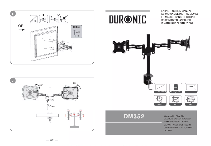 Image de la première page du manuel de l'appareil DM352