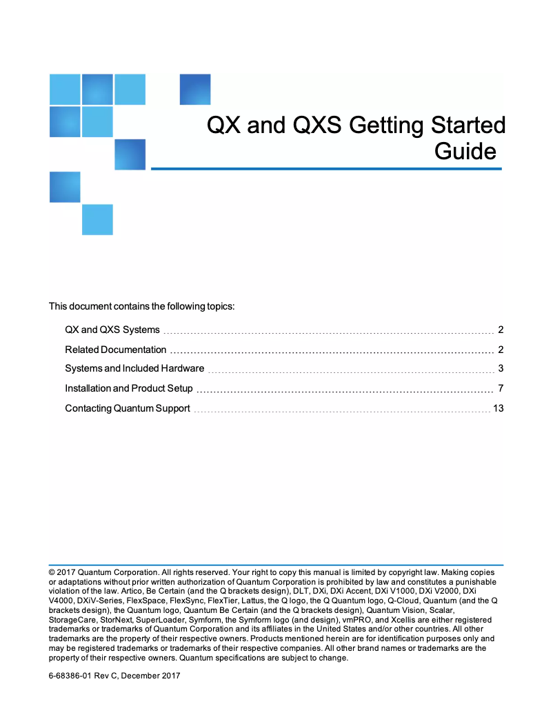 Image de la première page du manuel de l'appareil Xcellis QXS-324