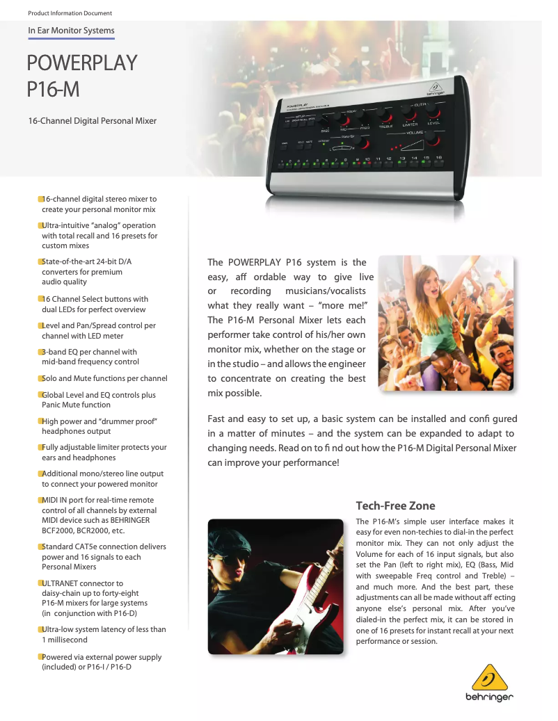 Image de la première page du manuel de l'appareil Powerplay P16-M