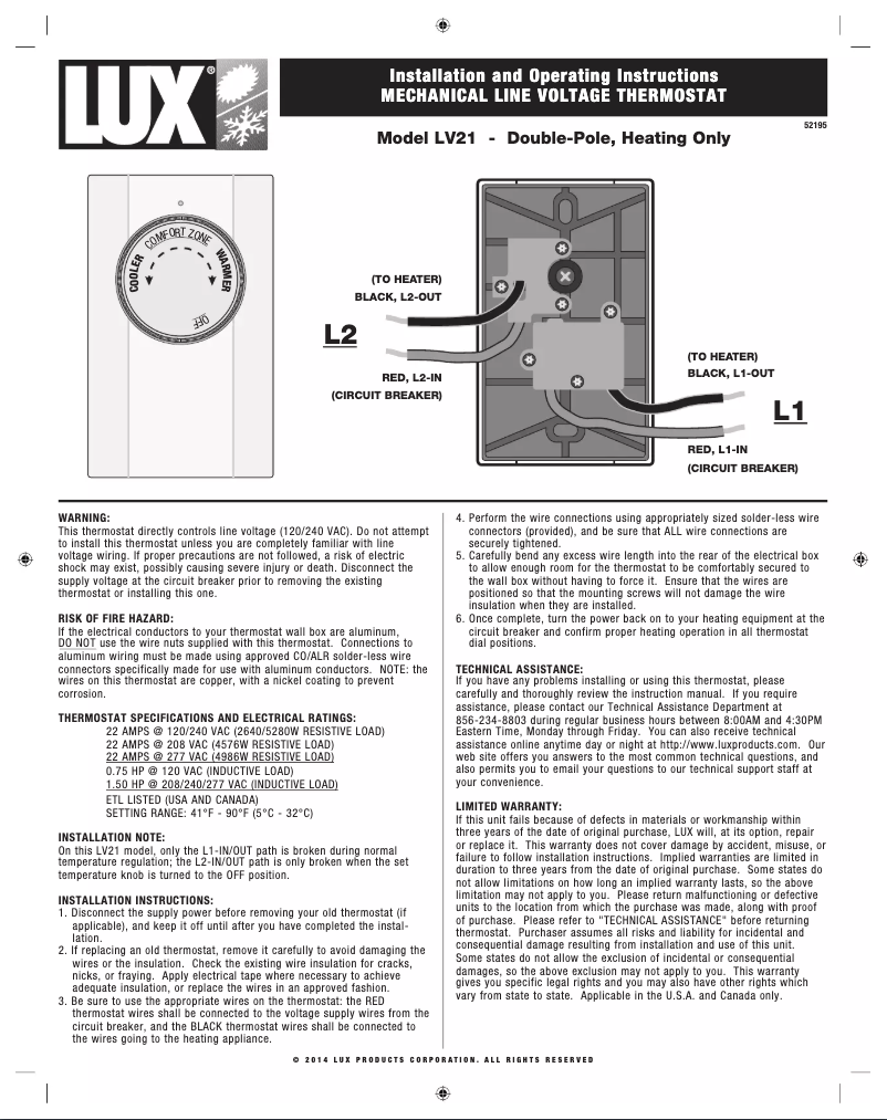 Image de la première page du manuel de l'appareil LV21-005