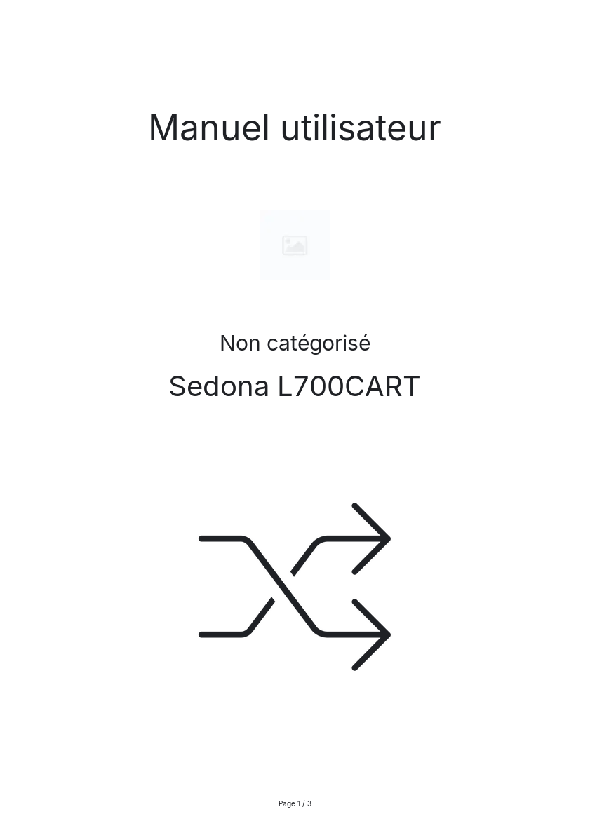 Page n°1 - Manuel utilisateur Sedona L700CART