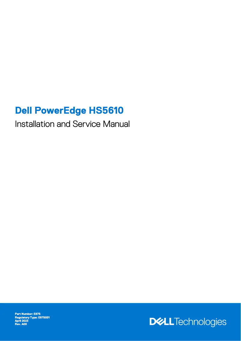 Page 1 de la notice Manuel utilisateur Dell PowerEdge HS5610