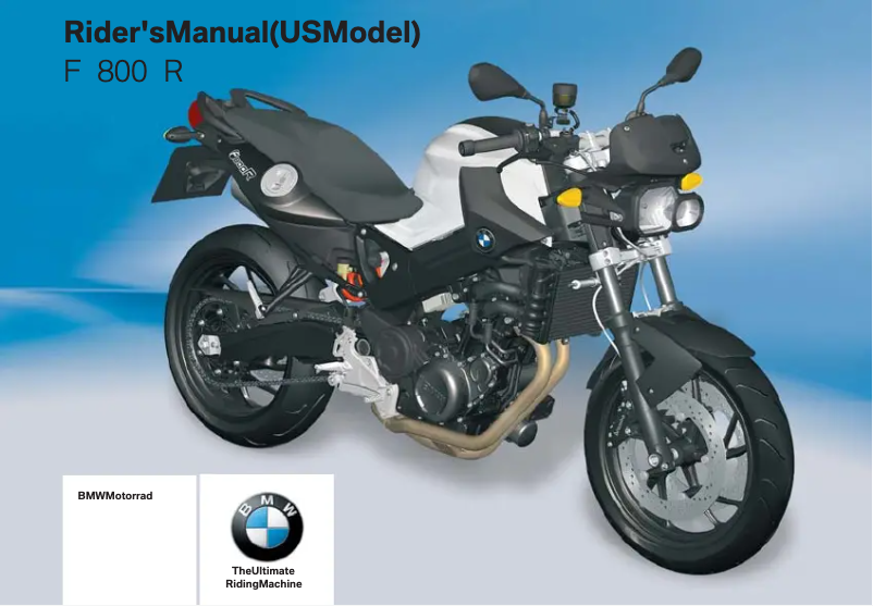 Page 1 de la notice Manuel utilisateur BMW F 800 R (2009)
