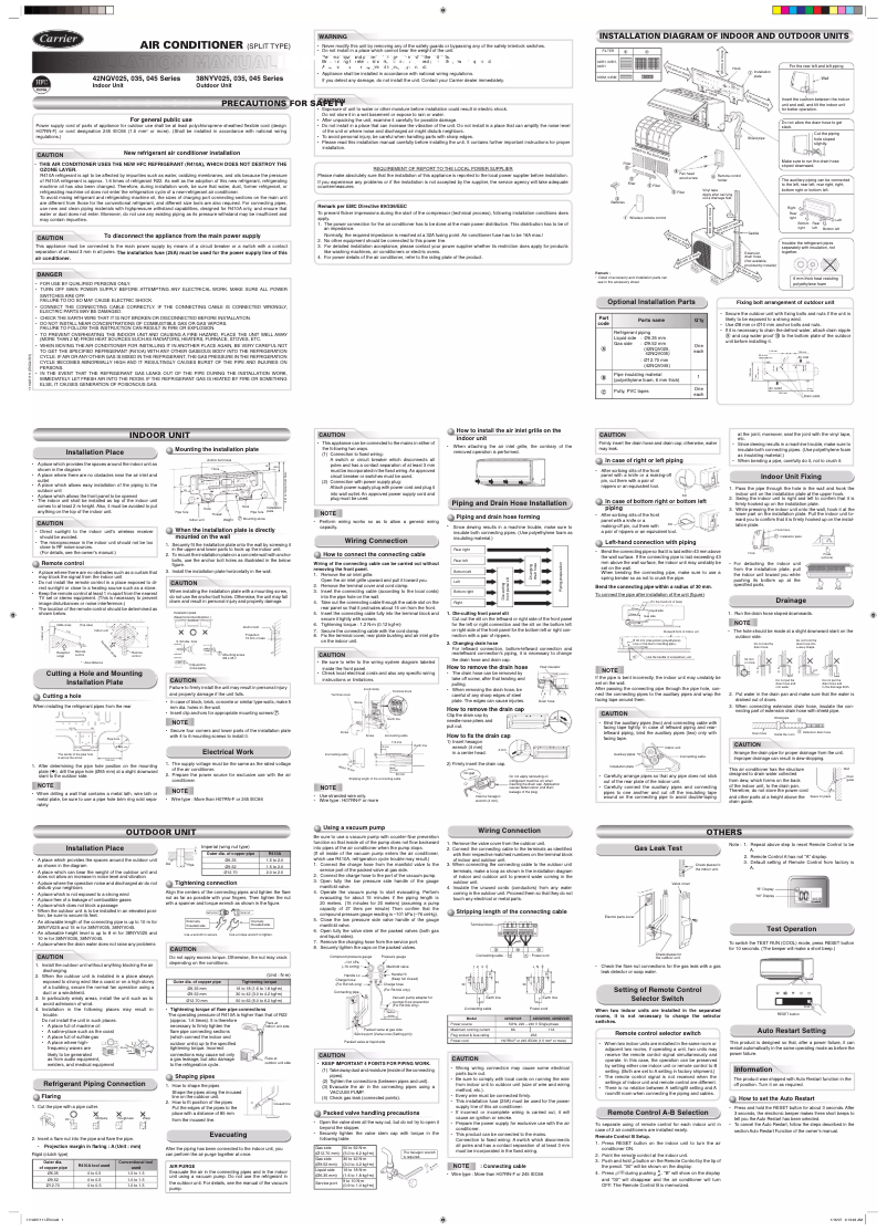 Página 1 del manual Manual de usuario Carrier 42NQV025