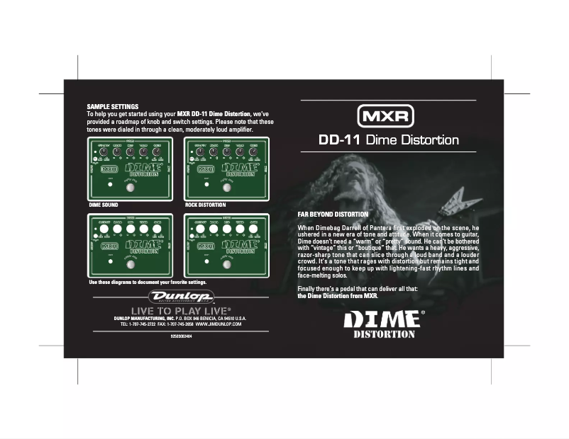 Page n°1 - Manuel utilisateur MXR Dime Distortion DD-11