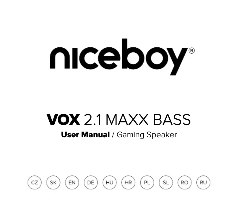 Page 1 de la notice Manuel utilisateur Niceboy ORYX VOX 2.1 MAXX BASS