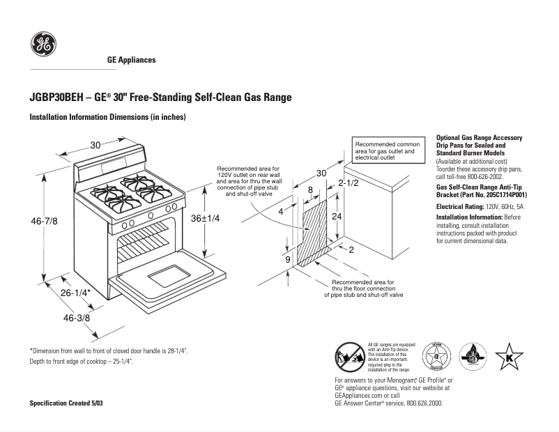 Imagen de la primera página del manual del dispositivo JGBP30BEHCT