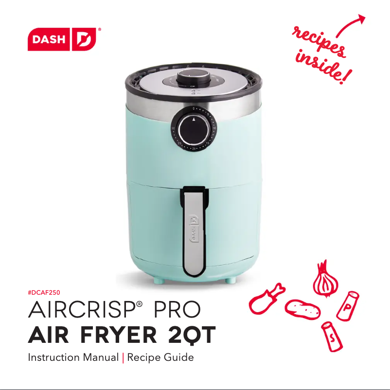 Page 1 de la notice Manuel utilisateur Dash Aircrisp Pro Compact DCAF250GBBK02
