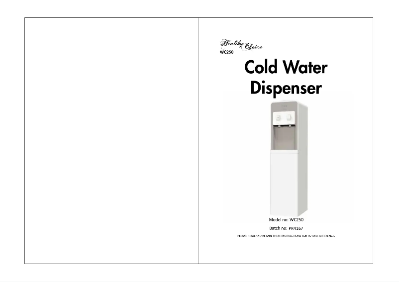 Page 1 de la notice Manuel utilisateur Healthy Choice WC250