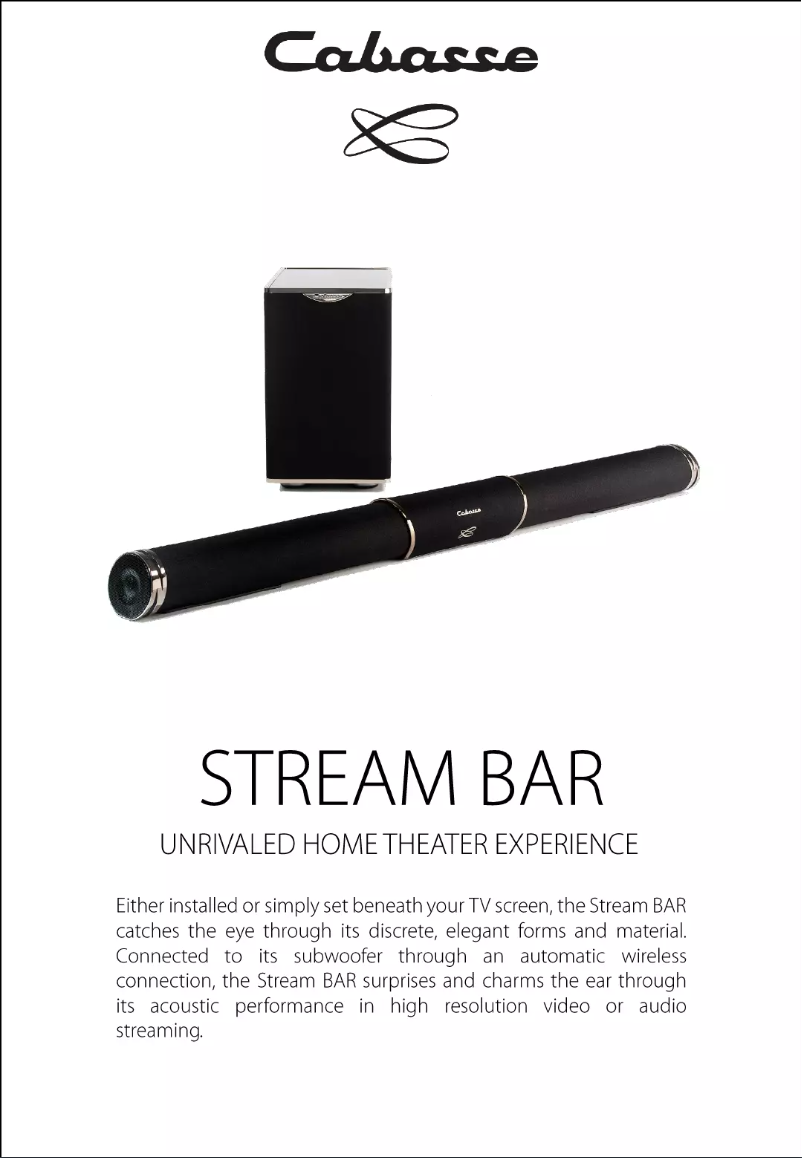 Page n°1 - Fiche technique Cabasse Stream BAR
