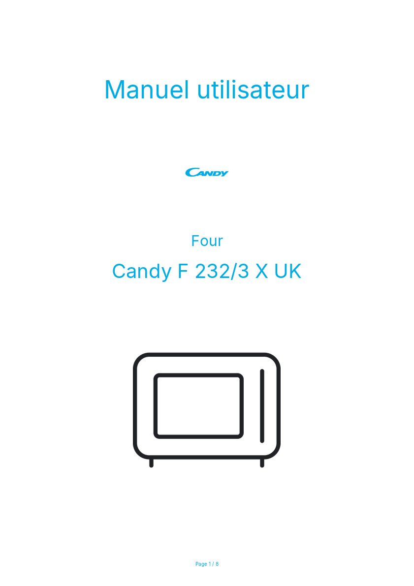 Image de la première page du manuel de l'appareil F 232/3 X UK