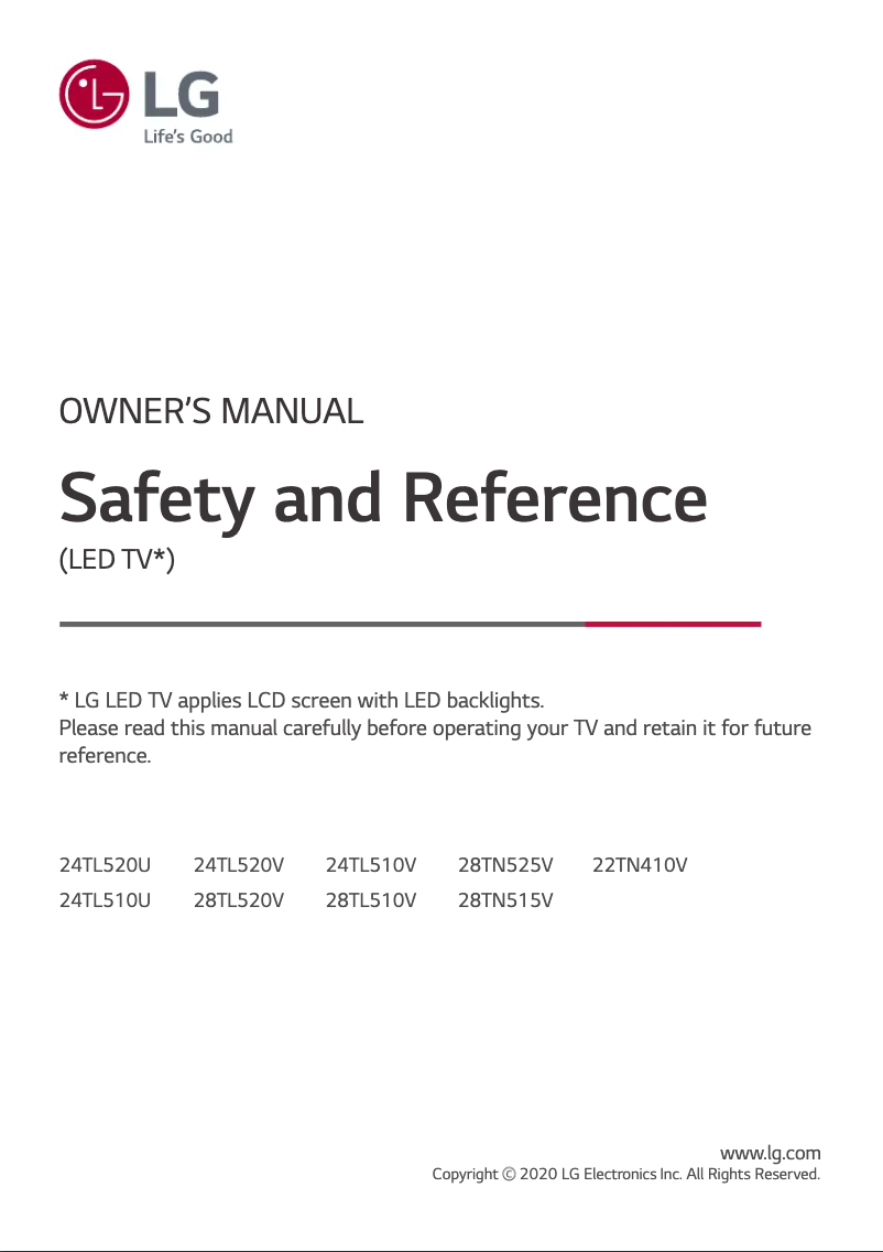 Image de la première page du manuel de l'appareil 24TL510U