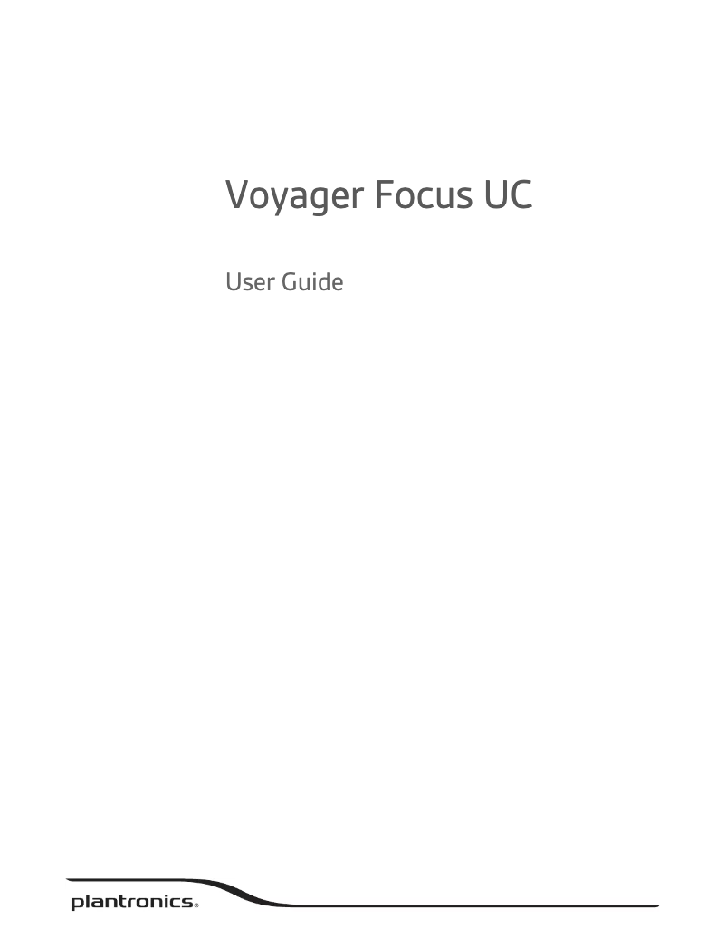 Page 1 de la notice Manuel utilisateur Plantronics Voyager Focus B825 Bluetooth