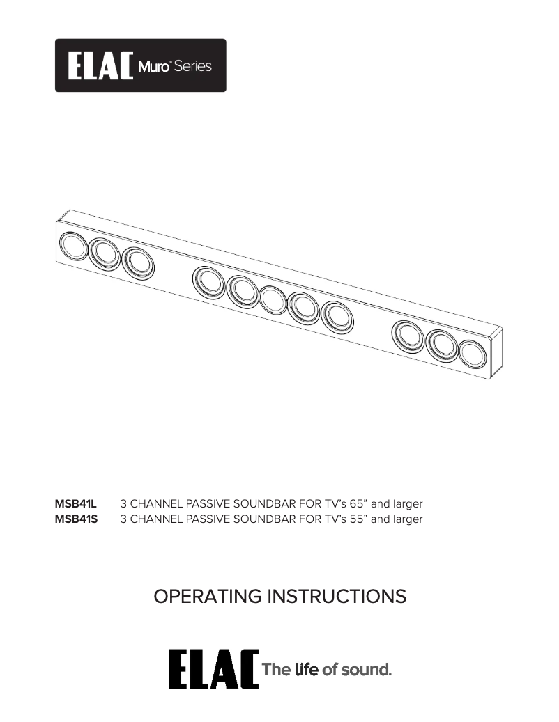 Page 1 de la notice Manuel utilisateur ELAC Muro SB41S