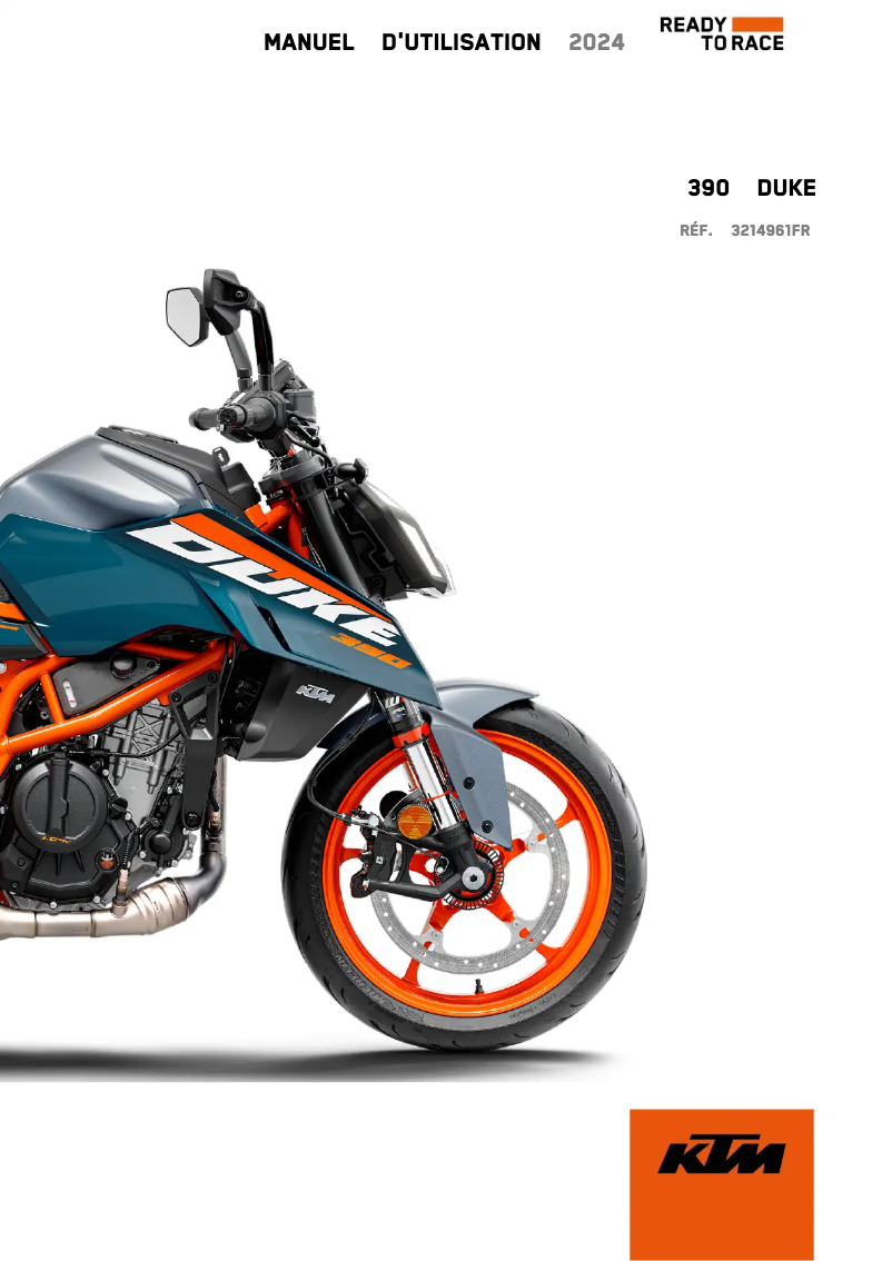 Page 1 of the manual User Manual KTM 390 Duke (2024)