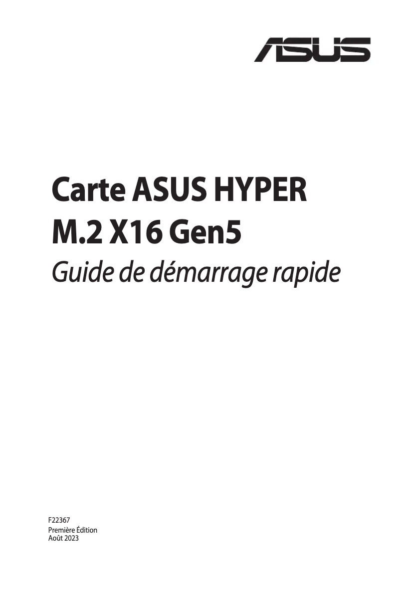 Page 1 de la notice Manuel utilisateur Asus Hyper M.2 x16 Gen5