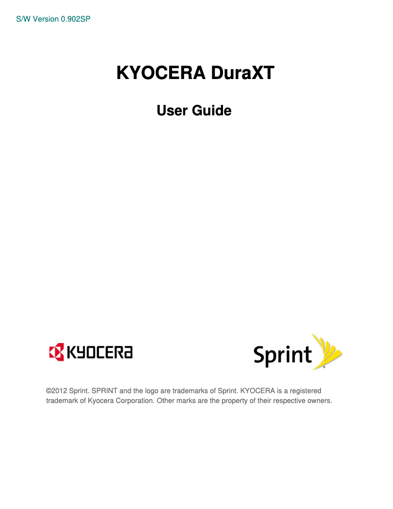 Page 1 de la notice Manuel utilisateur Kyocera DuraXT E4277