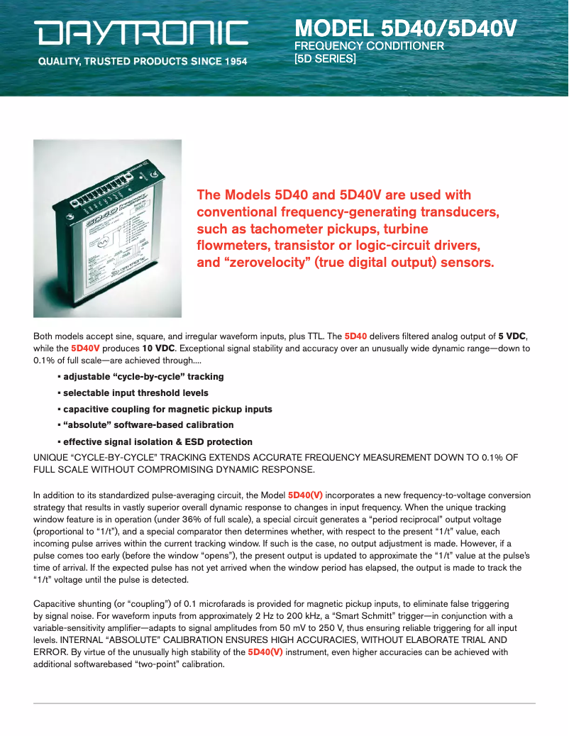 First page image of the manual for 5D40