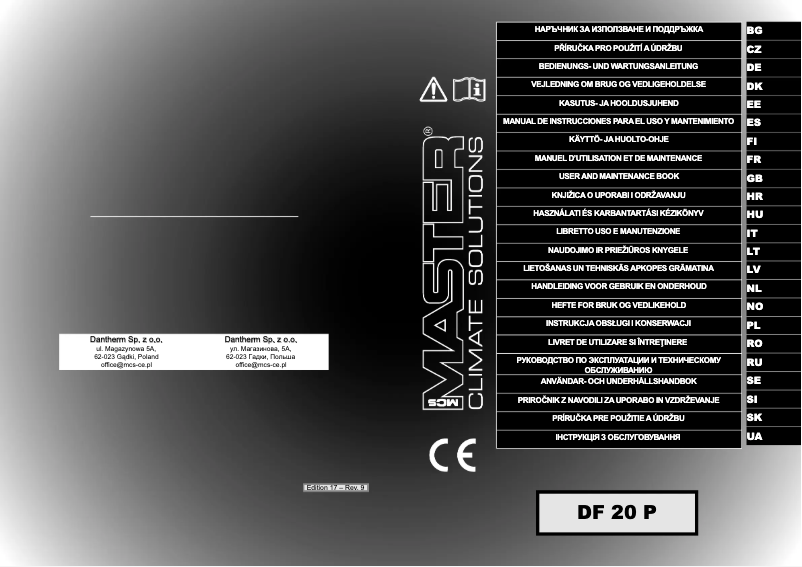 Imagen de la primera página del manual del dispositivo DF 20 P