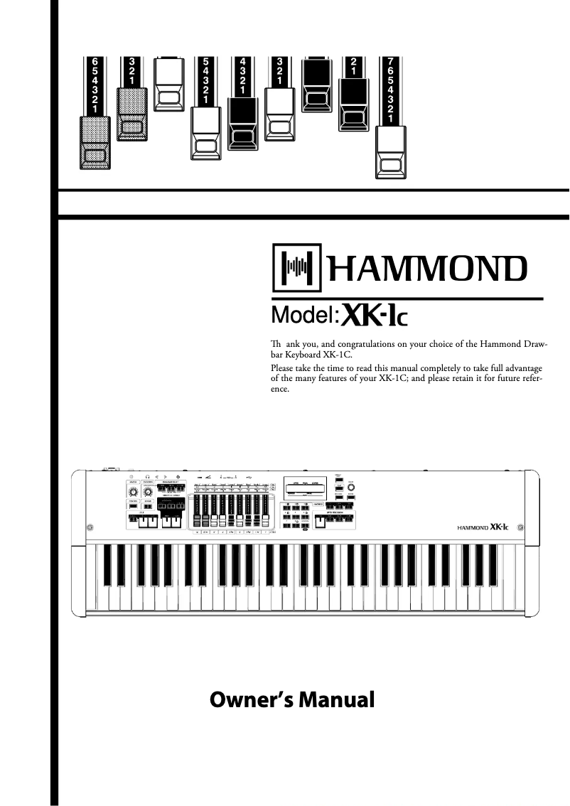 Page 1 de la notice Manuel utilisateur Hammond XK-1C