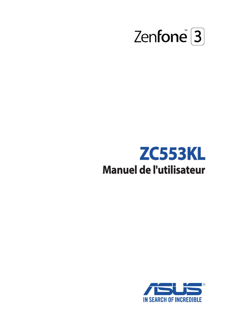 Image de la première page du manuel de l'appareil ZenFone 3 Max