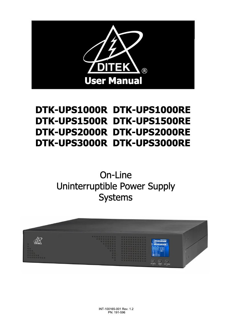 Image de la première page du manuel de l'appareil DTK-UPS3000RE