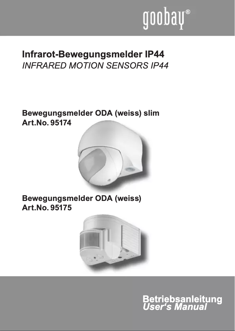 Page n°1 - Manuel utilisateur Wentronic ODA 95174