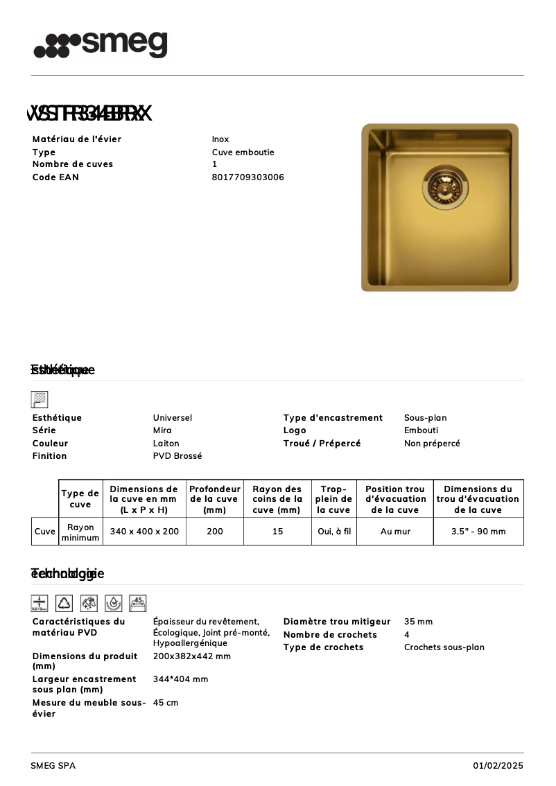 Page n°1 - Manuel utilisateur Smeg VSTR34BRX