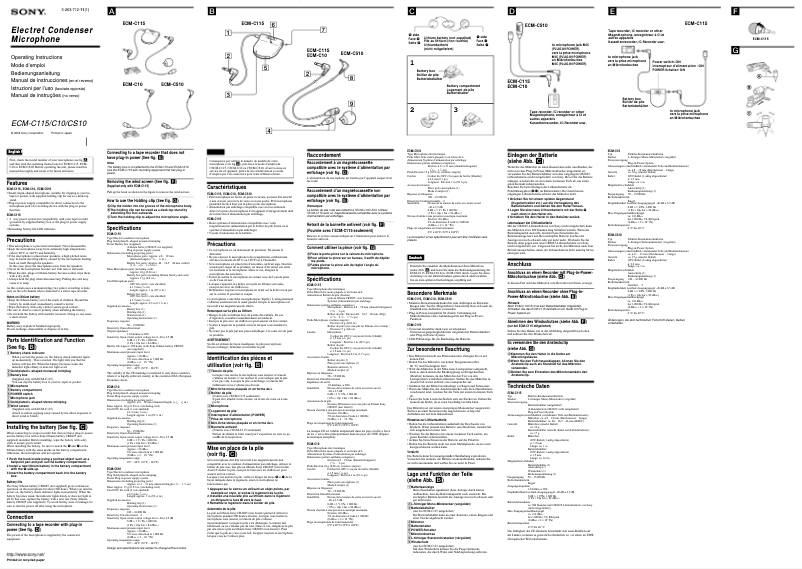 Page n°1 - Manuel utilisateur Sony ECM-C115