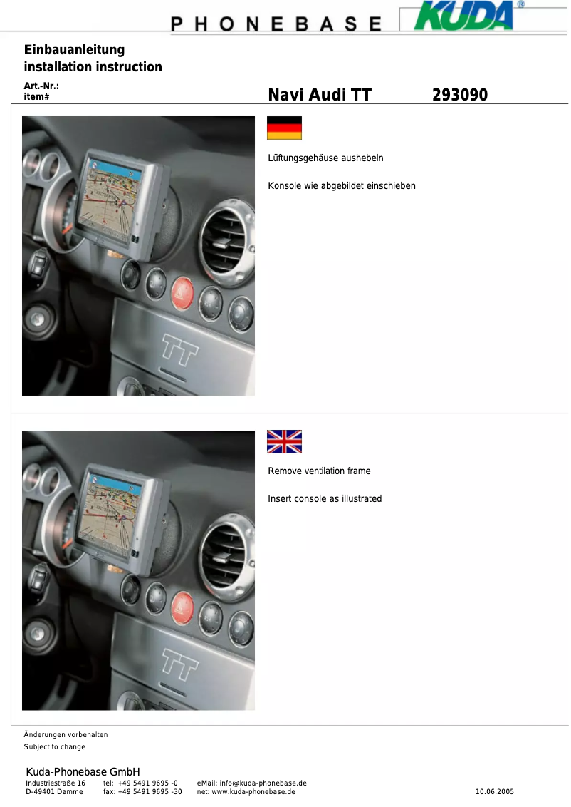 Página 1 del manual Manual de usuario Kuda 293095