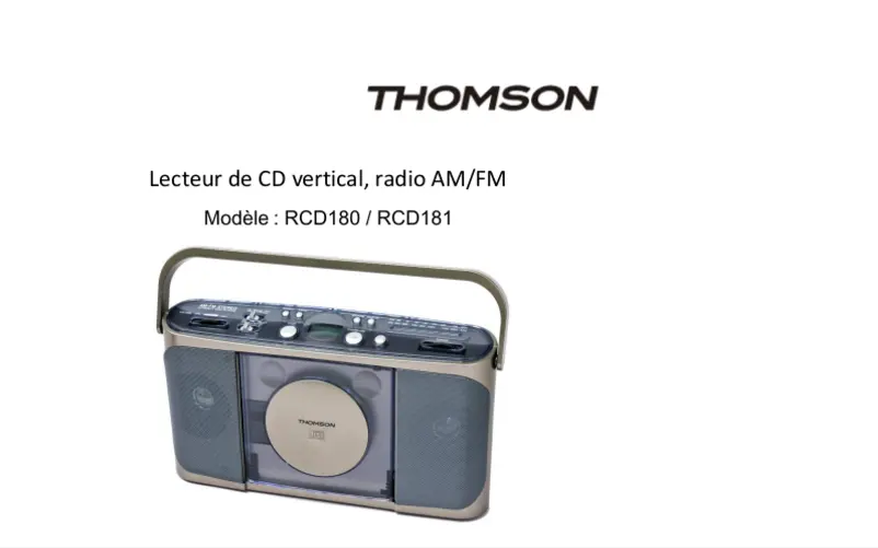 Page n°1 - Manuel utilisateur Thomson RCD180