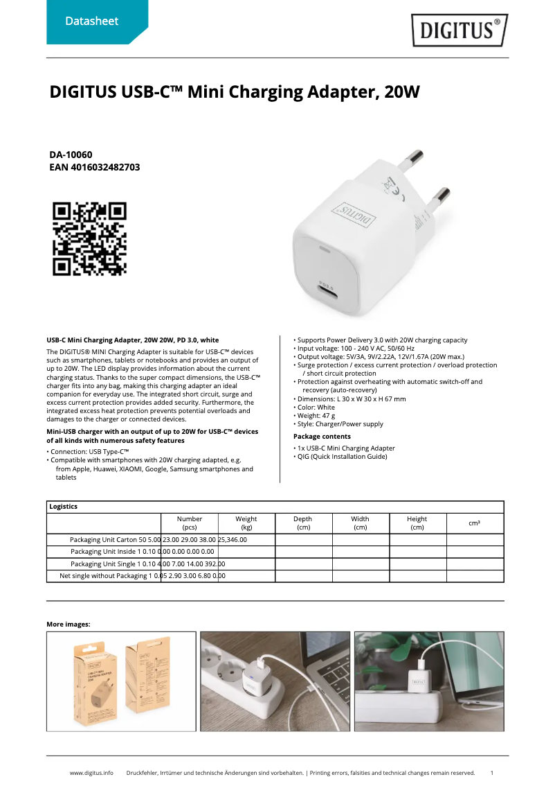 Imagen de la primera página del manual del dispositivo DA-10060