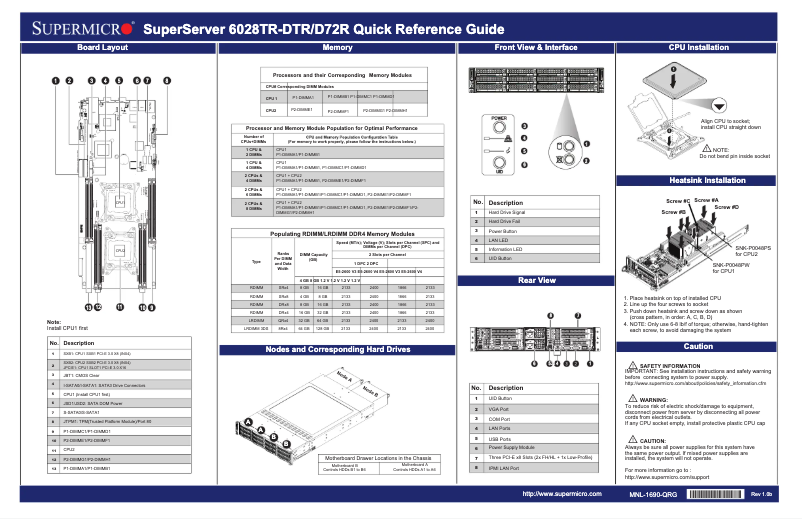Image de la première page du manuel de l'appareil SuperServer 6028TR-D72R