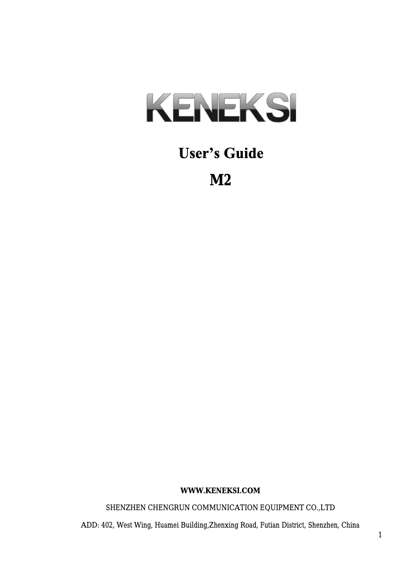 Image de la première page du manuel de l'appareil M2