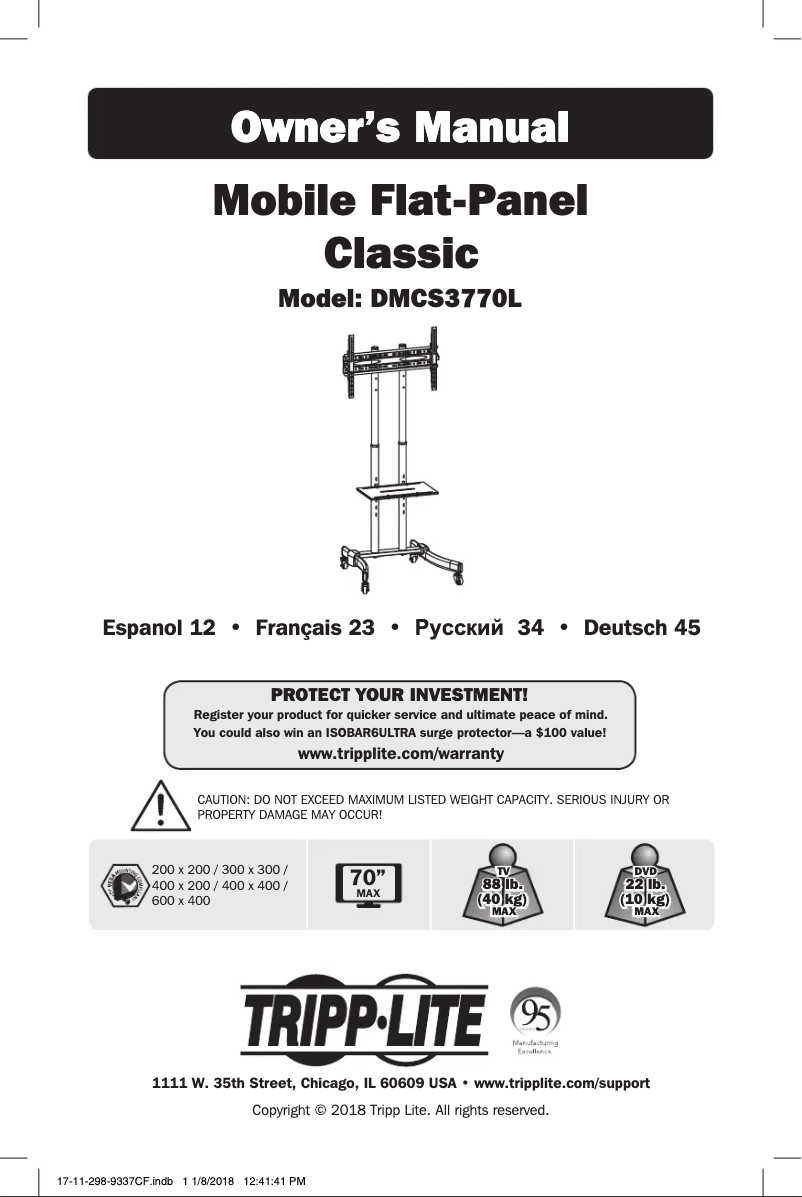 Page 1 de la notice Manuel utilisateur Tripp Lite DMCS3770L