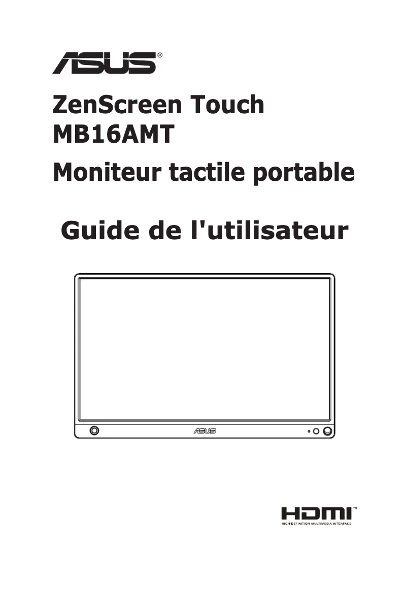Page 1 de la notice Manuel utilisateur Asus ZenScreen Touch MB16AMT