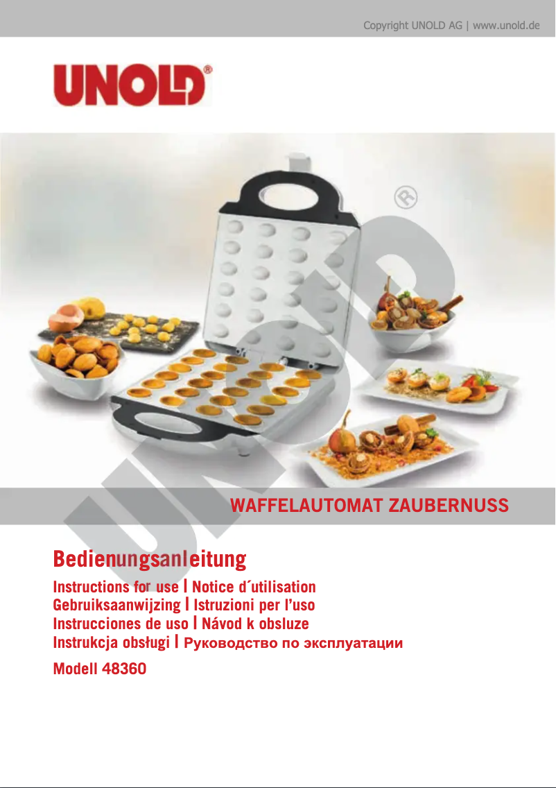 Page 1 de la notice Manuel utilisateur Unold 48360