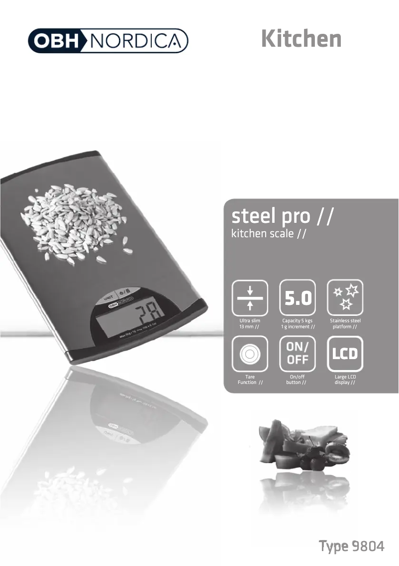 Page 1 de la notice Manuel utilisateur OBH Nordica Steel Pro