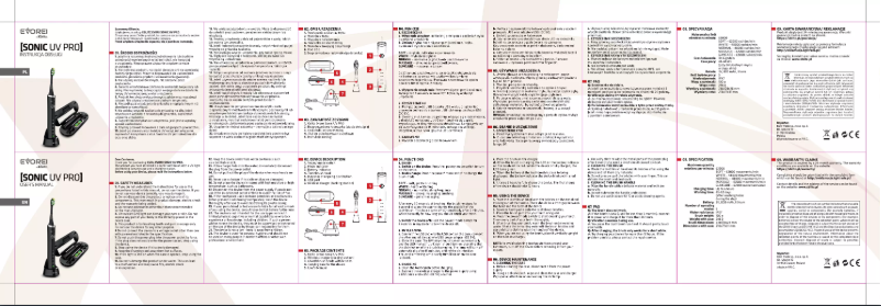 Page 1 de la notice Manuel utilisateur Xblitz Sonic UV Pro