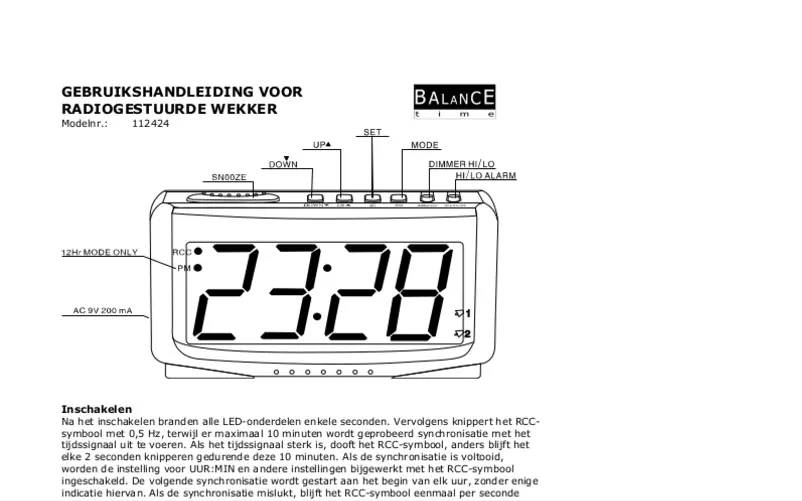 Page n°1 - Manuel utilisateur Balance HE-CLOCK-65