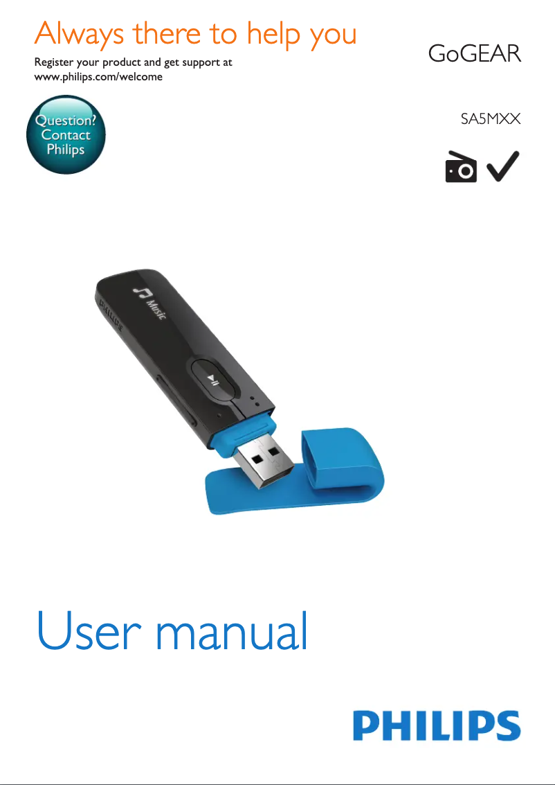 Page 1 de la notice Manuel utilisateur Philips GoGear SA5MXX02PF